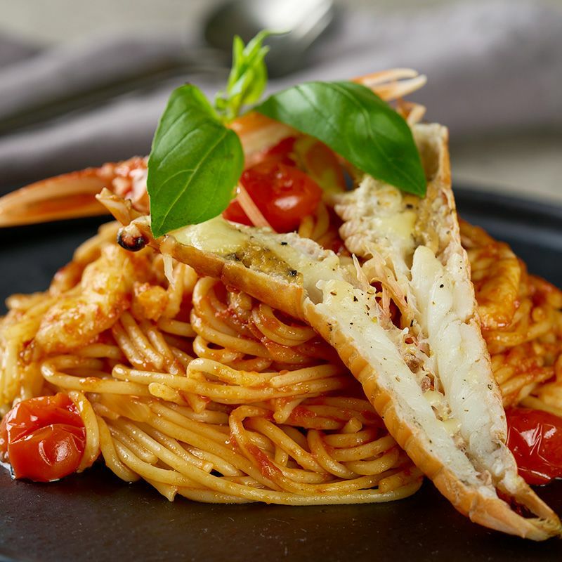 手長海老のトマトパスタ 