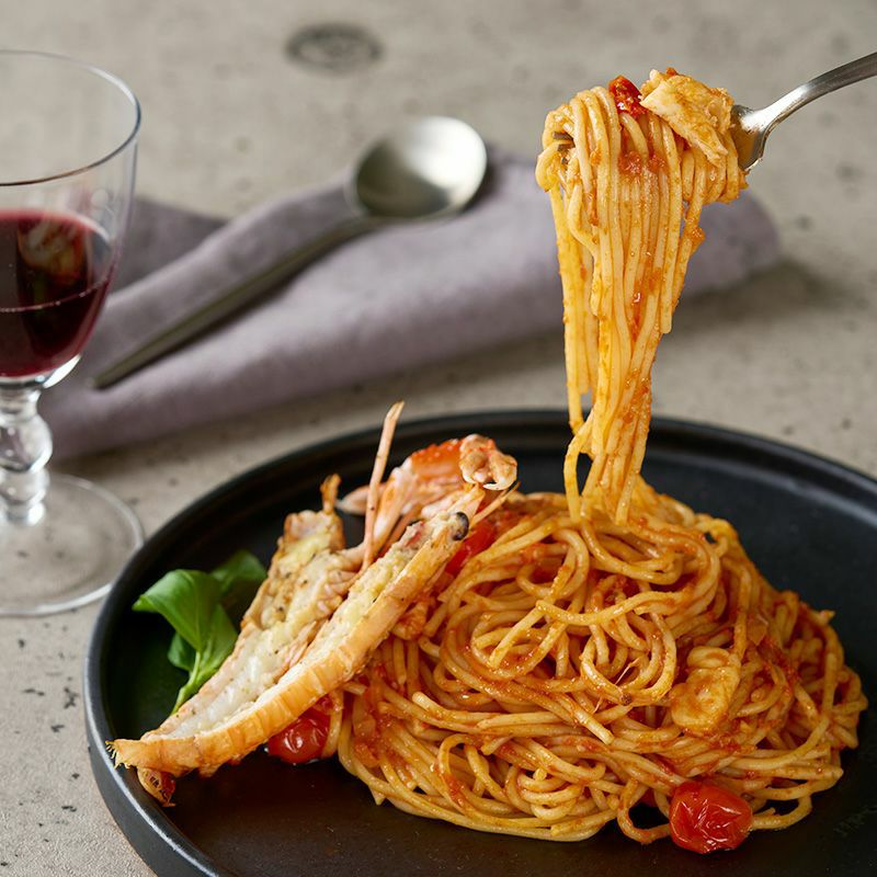 手長海老のトマトパスタ 